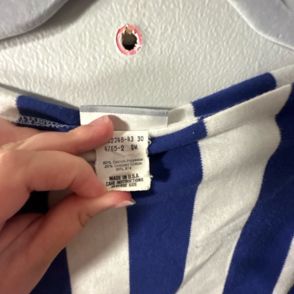 Vintage White Stag Blue and White Striped Tee - Picture 5 of 5